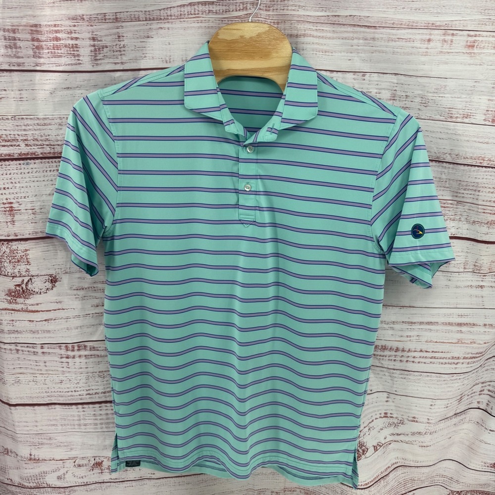 Turtleson Polo Shirt Mens Size Large Eagle Point Golf Club Performance Striped